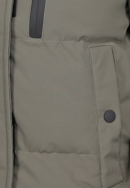 WINTER Korte Taupe Winterjas met Capuchon