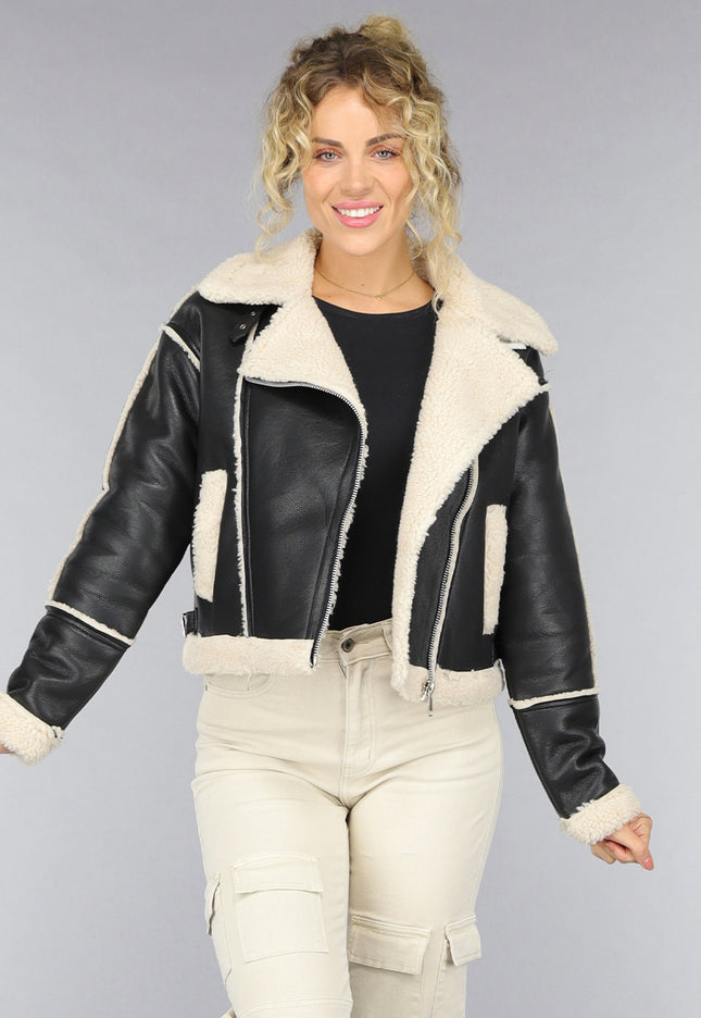 NEW0210 Zwarte Lammy Biker Jas