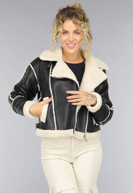 NEW0210 Zwarte Lammy Biker Jas