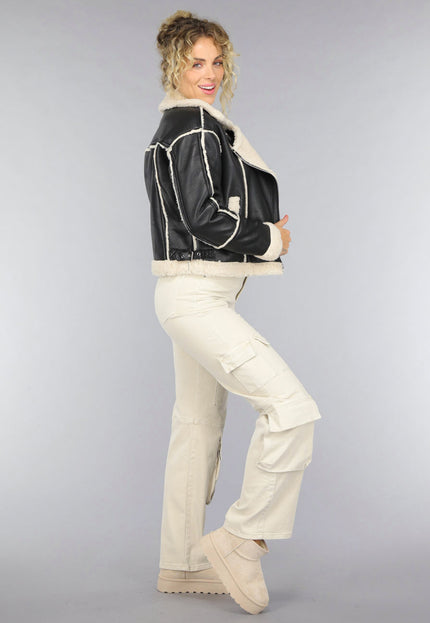 NEW0210 Zwarte Lammy Biker Jas