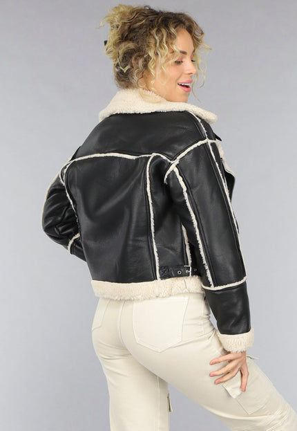 NEW0210 Zwarte Lammy Biker Jas