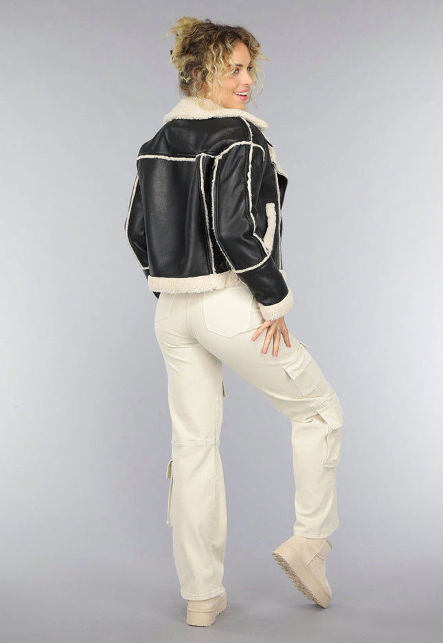 NEW0210 Zwarte Lammy Biker Jas