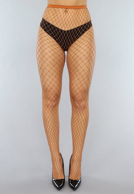 NEW0301 Khaki Net Panty met Groot Patroon
