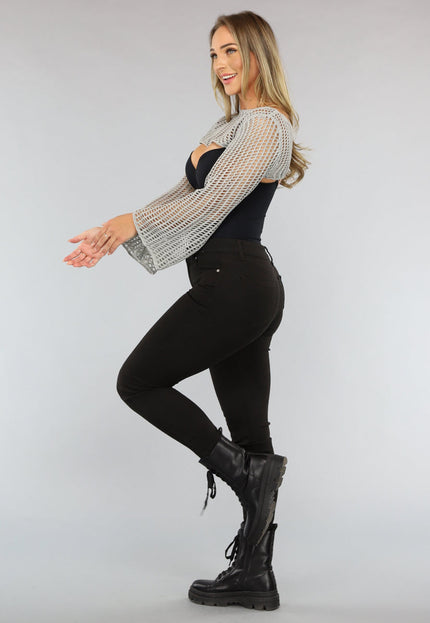 NEW0304 Gehaakte Bolero in Grijs