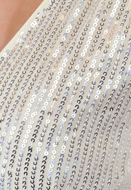 OP=OP.47.NL Gouden Pailletten Overslag Jurk