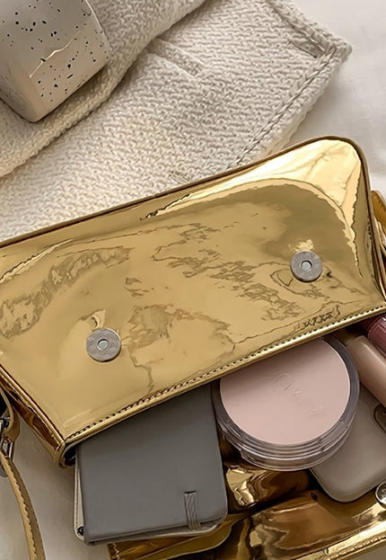 NEW0305 Gouden Verstelbare Metallic Schoudertas