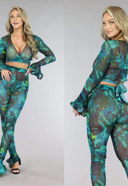 NEW0305 Groene Flair Mesh 2-Piece