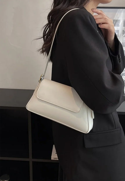 NEW0305 Witte Verstelbare Lederlook Schoudertas