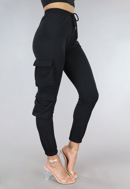 OP=OP.50.NL Zwarte Highwaist Cargo Broek