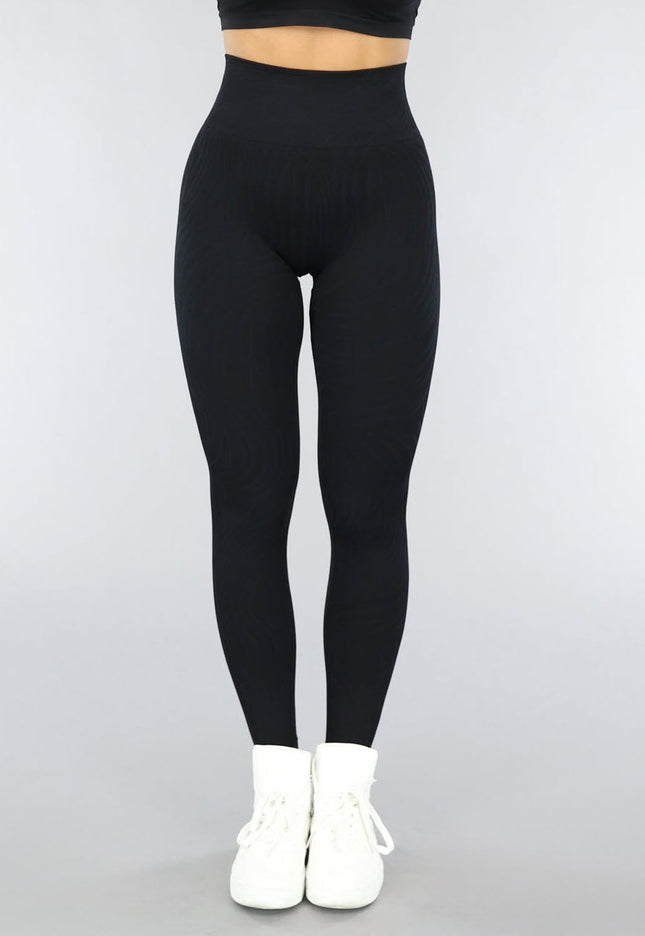 NEW0305 Zwarte Sportlegging met Zebra print
