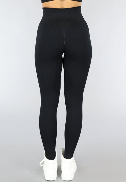 NEW0305 Zwarte Sportlegging met Zebra print