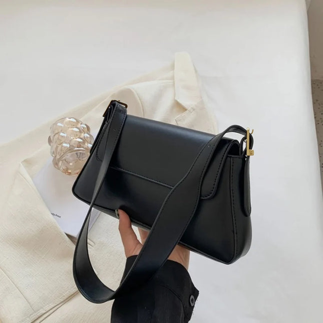 NEW0305 Zwarte Verstelbare Lederlook Schoudertas