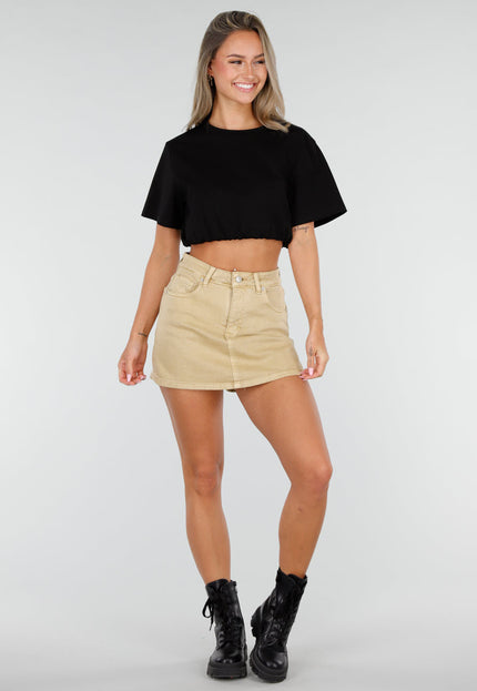 NEW030626 Beige Denim Skort met Stretch