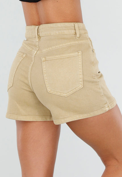 NEW030626 Beige Denim Skort met Stretch