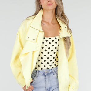 NEW030626 Butter Yellow Bikerjack