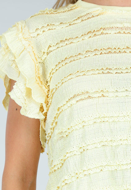 NEW030626 Butter Yellow Stretch Two Piece
