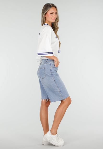 NEW030626 Lichtblauwe Denim Bermuda Short
