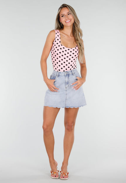NEW030626 Lichtblauwe Denim Rok