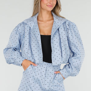 NEW030626 Lichtblauwe Polkadot Two Piece Set