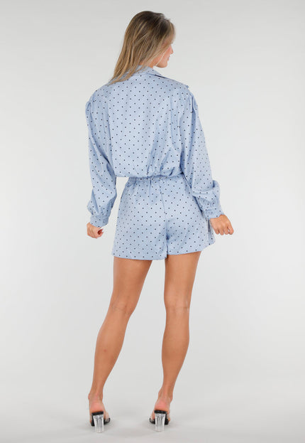 NEW030626 Lichtblauwe Polkadot Two Piece Set