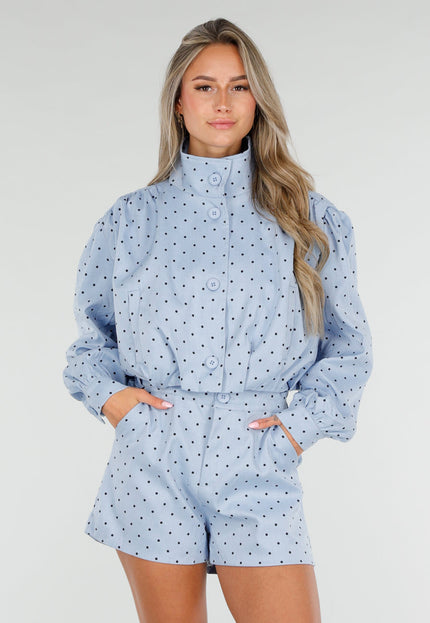 NEW030626 Lichtblauwe Polkadot Two Piece Set
