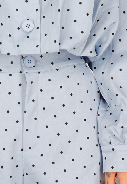 NEW030626 Lichtblauwe Polkadot Two Piece Set