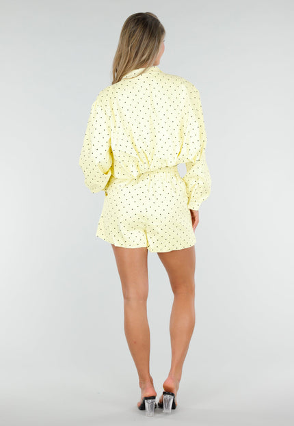 NEW030626 Pastelgele Polkadot Two Piece Set