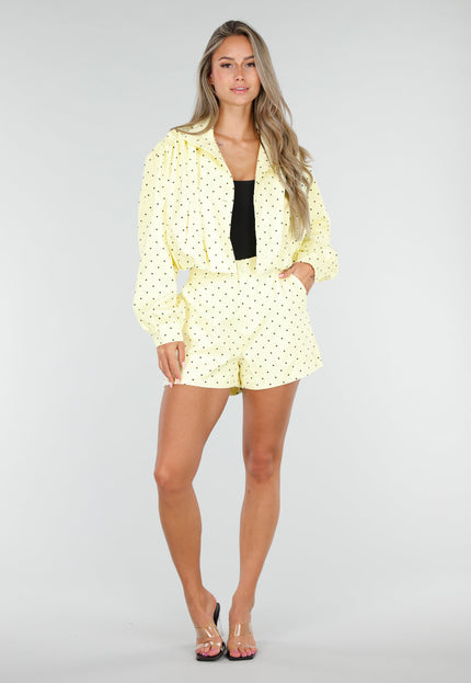 NEW030626 Pastelgele Polkadot Two Piece Set