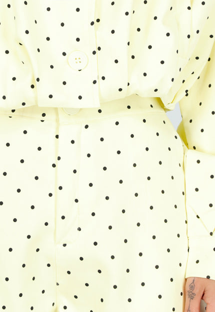 NEW030626 Pastelgele Polkadot Two Piece Set
