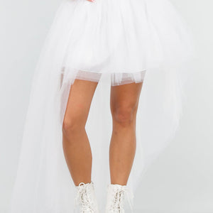 NEW030626 Witte Mesh High Low Rok