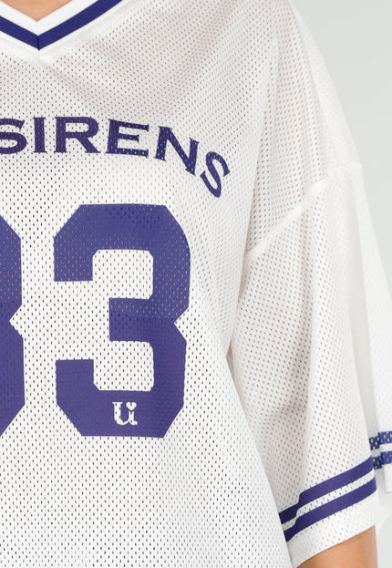 NEW030626 Witte Mesh Stretch Jersey T-Shirt