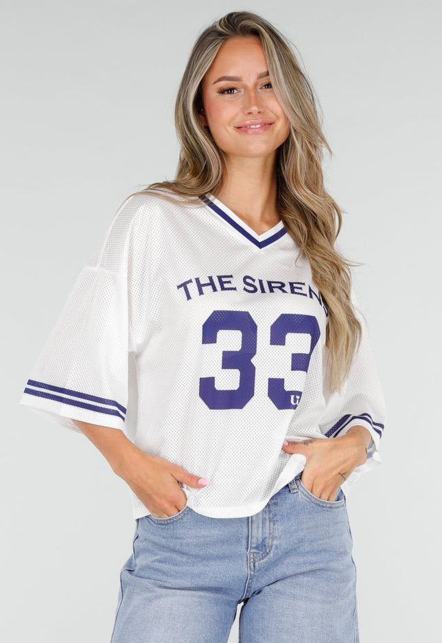 NEW030626 Witte Mesh Stretch Jersey T-Shirt