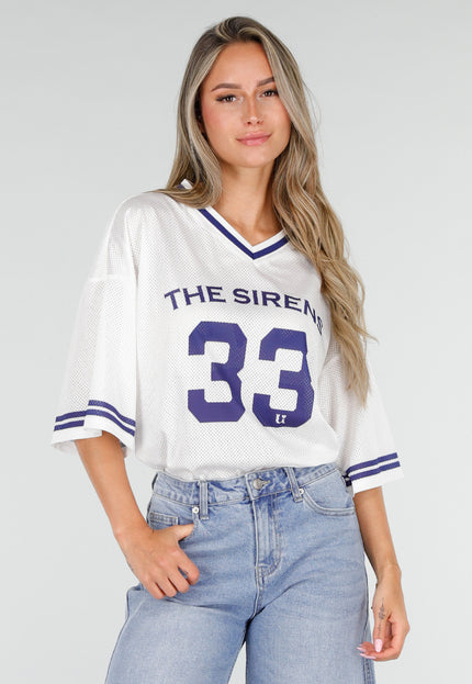 NEW030626 Witte Mesh Stretch Jersey T-Shirt