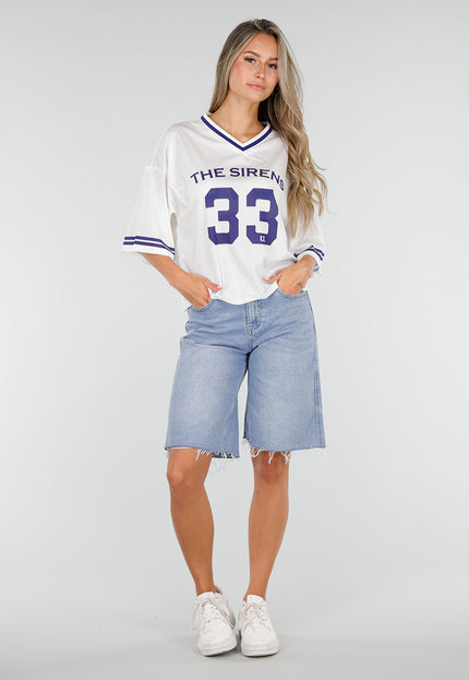 NEW030626 Witte Mesh Stretch Jersey T-Shirt