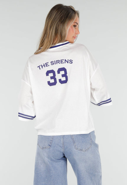 NEW030626 Witte Mesh Stretch Jersey T-Shirt