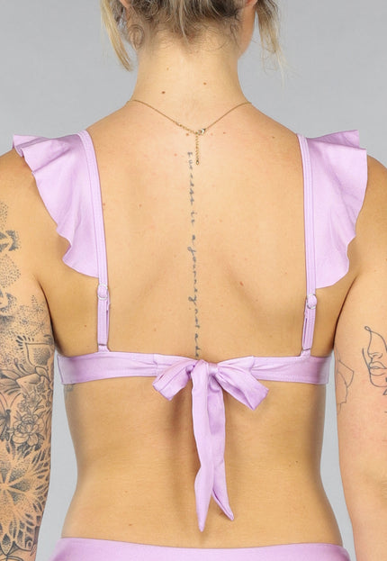 OP=OP.AV.12 Sparkle Lila Triangel Bikini Top met Ruches