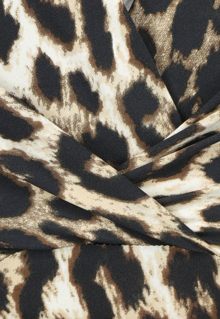 NEW0307 Tall Aansluitende Stretch Panterprint Jumpsuit