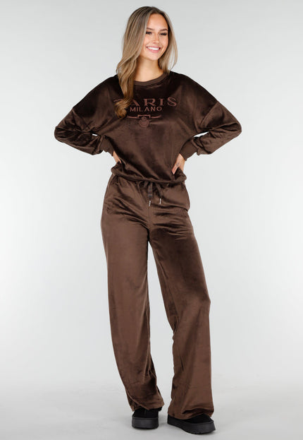 OP=OP.48.NL Velours Stretch Huispak in Bruin