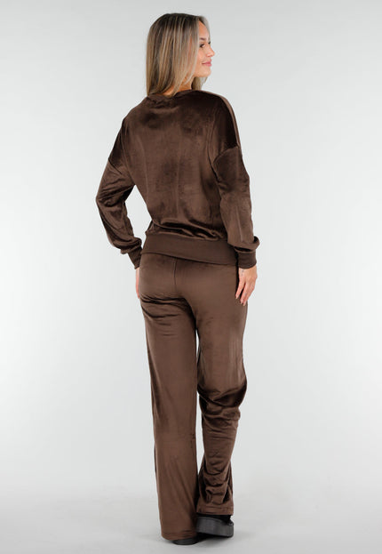 OP=OP.48.NL Velours Stretch Huispak in Bruin