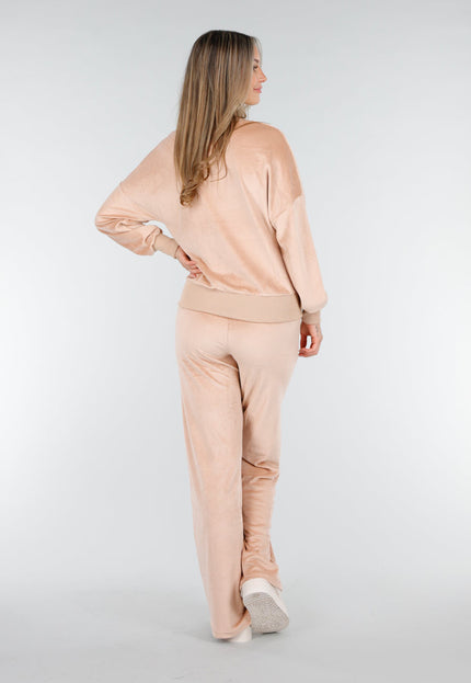 OP=OP.48.NL Roze Velours Stretch Joggingpak