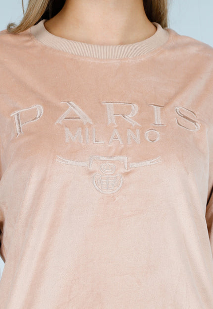 OP=OP.48.NL Roze Velours Stretch Joggingpak