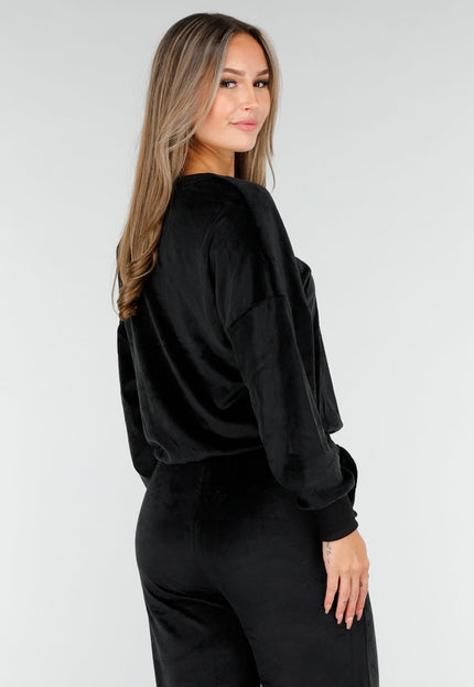 NEW030925 Zwart Velours Stretch Huispak