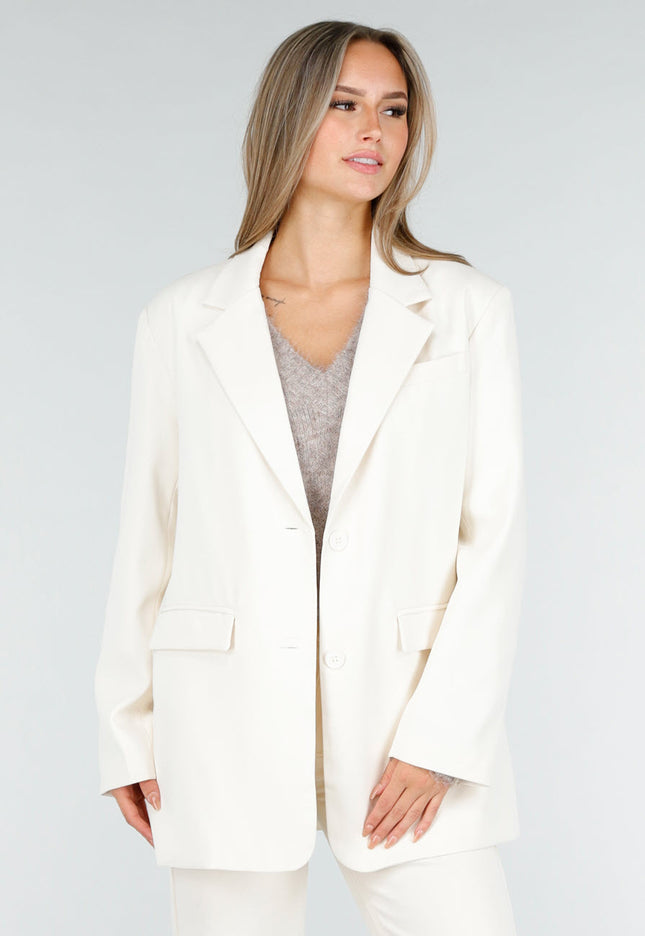 NEW030925 Crème Oversized Blazer