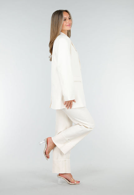 NEW030925 Crème Oversized Blazer
