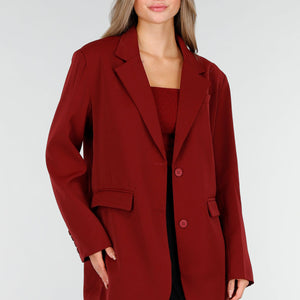 NEW030925 Bordeauxrode Oversized Blazer