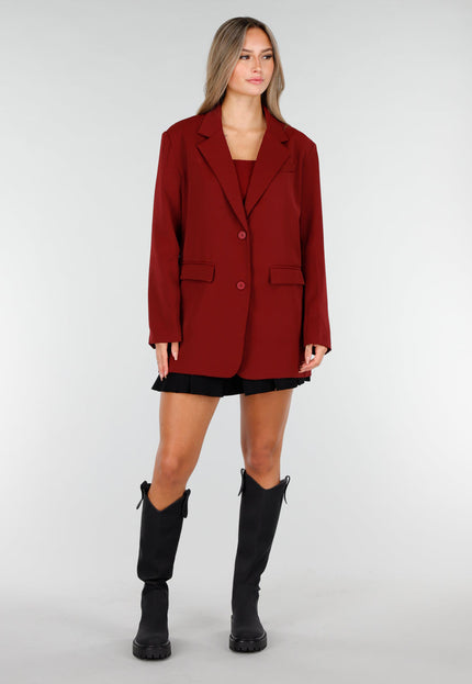 NEW030925 Bordeauxrode Oversized Blazer