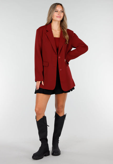 NEW030925 Bordeauxrode Oversized Blazer