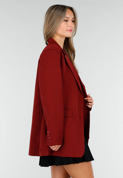 NEW030925 Bordeauxrode Oversized Blazer