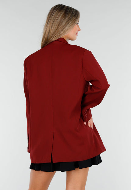 NEW030925 Bordeauxrode Oversized Blazer