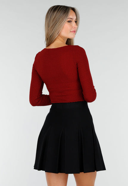 NEW030925 Bordeaux Top met Square Neck